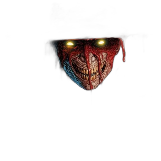 mask, face, creature, robot, concept art, 3d render, pixel art, comic book art transparent PNG cut-out