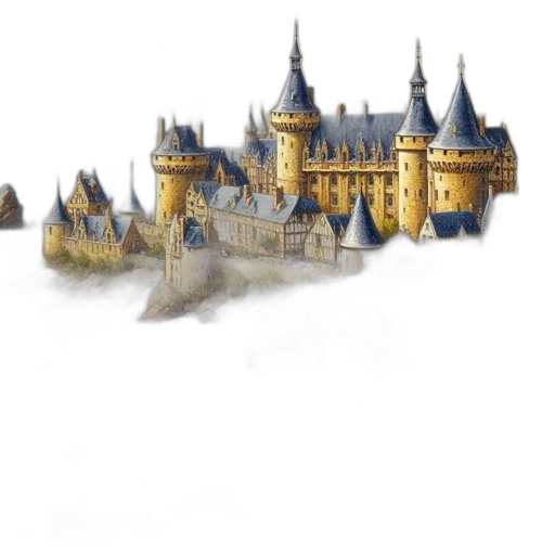 concept art, fantasy art, pixel art, watercolor, fog, snow, city street, outer space transparent PNG cut-out