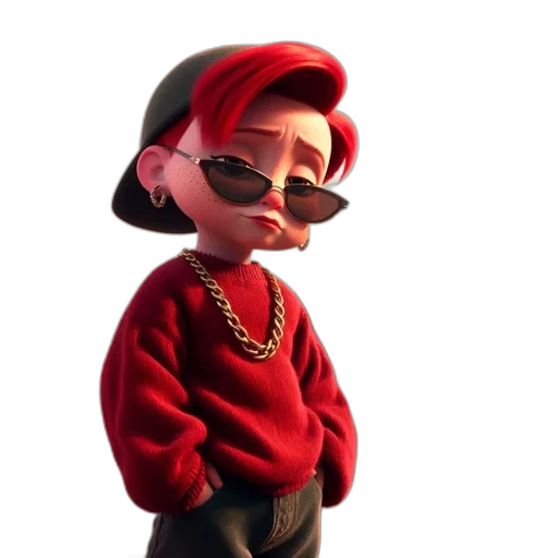jacket, jewelry, hat, staff, 3d render, concept art, cartoon, photorealistic transparent PNG cut-out