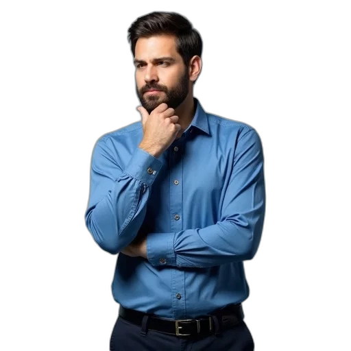 staff, jacket, face, man, wearing, blue, shirt, collar transparent PNG cut-out