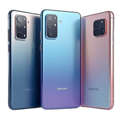 three, different, models, samsung transparent PNG cut-out
