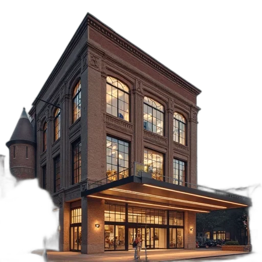 building, 3d render, concept art, photorealistic transparent PNG cut-out