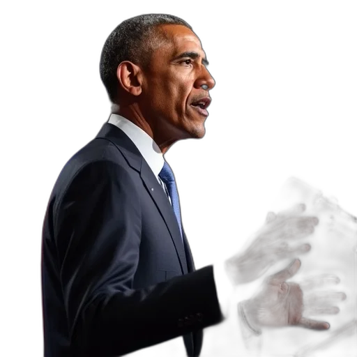 weapon, mask, photorealistic, president, obama, speaking, conservative, charge transparent PNG cut-out