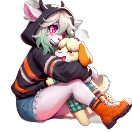 jacket, animal, staff, creature, pixel art, anime, concept art, cartoon transparent PNG cut-out