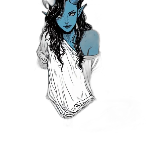 dress, face, jewelry, fantasy art, comic book art, concept art, watercolor, blue transparent PNG cut-out