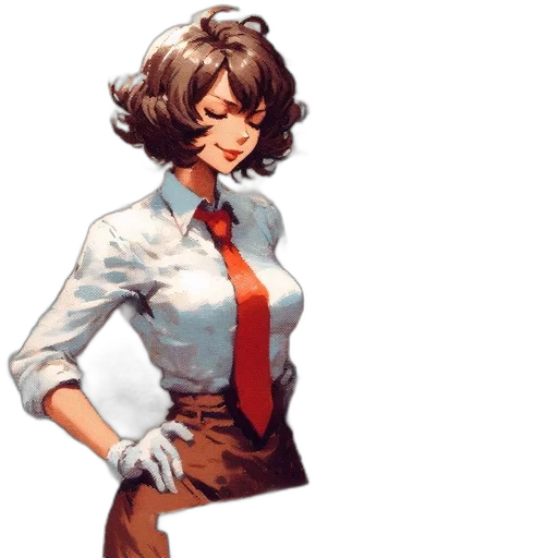 staff, dress, jacket, concept art, pixel art, comic book art, anime, red transparent PNG cut-out