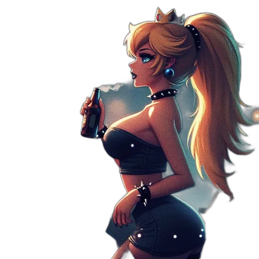dress, concept art, anime, pixel art, fantasy art, neon lights, dark, golden transparent PNG cut-out