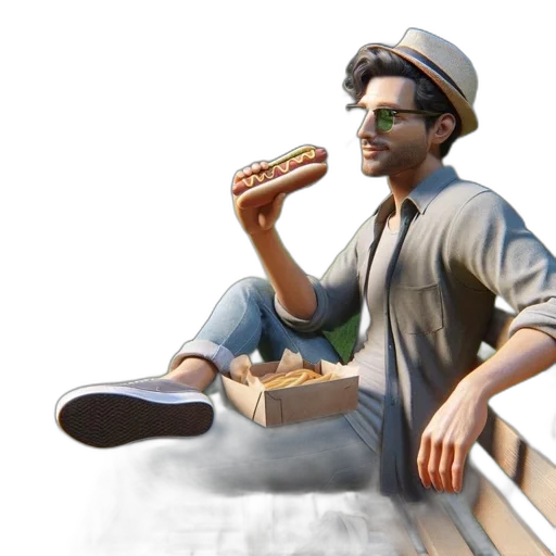 food, hat, animal, staff, concept art, 3d render, photorealistic, cartoon transparent PNG cut-out