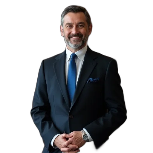 staff, jacket, man, dark, suit, blue, tie, standing transparent PNG cut-out