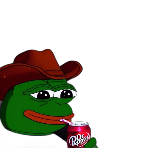 hat, food, cartoon, frog, wearing, cowboy, drinks, pepper transparent PNG cut-out