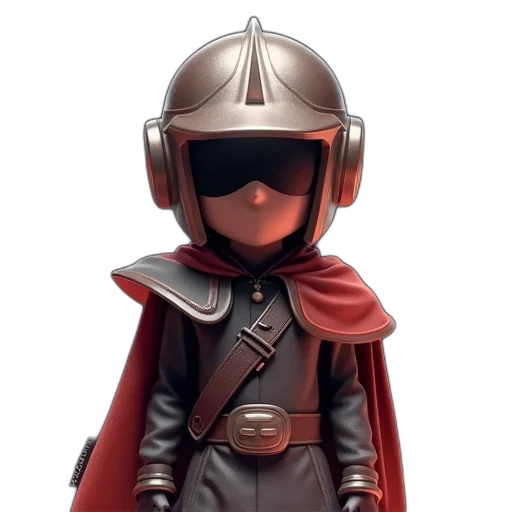 mask, robot, 3d render, concept art, fantasy art, comic book art, character, video transparent PNG cut-out