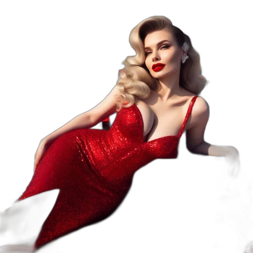 dress, photorealistic, concept art, cartoon, 3d render, red, stylish, woman transparent PNG cut-out