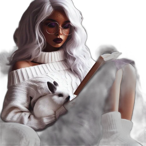 fantasy art, photorealistic, concept art, oil painting, snow, monochrome, pastel, dark transparent PNG cut-out