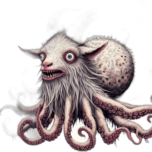 creature, animal, staff, hair, concept art, fantasy art, photorealistic, watercolor transparent PNG cut-out