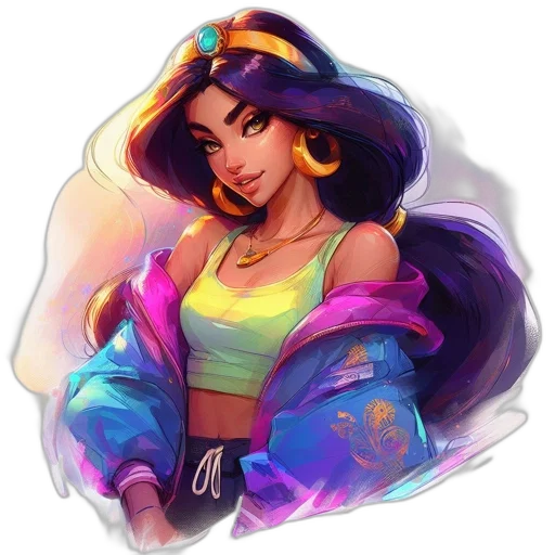 jacket, concept art, pixel art, fantasy art, vaporwave, neon lights, neon, colorful transparent PNG cut-out