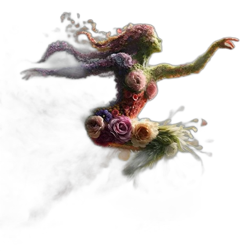 creature, dragon, hair, concept art, fantasy art, 3d render, photorealistic, fog transparent PNG cut-out