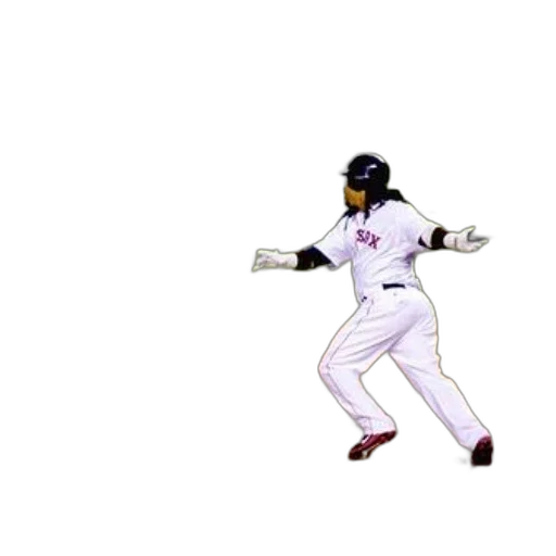 robot, staff, 3d render, baseball, player, white, uniform, letters transparent PNG cut-out