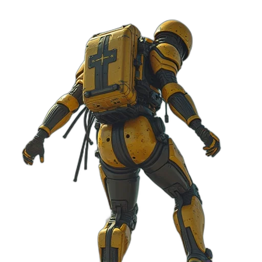 robot, weapon, jacket, staff transparent PNG cut-out