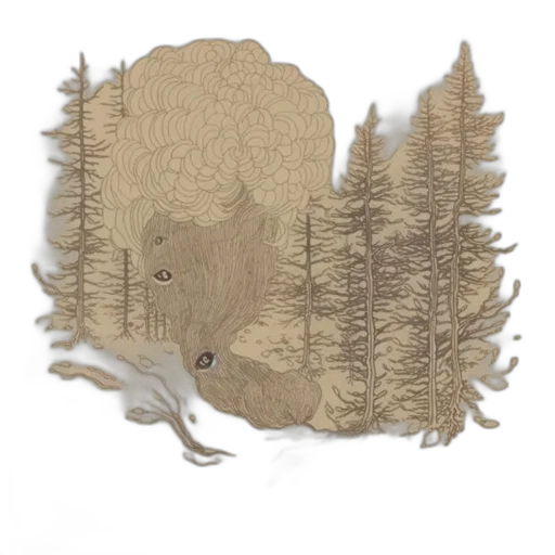 hair, crown, tree, hat, concept art, 3d render, photorealistic, fantasy art transparent PNG cut-out