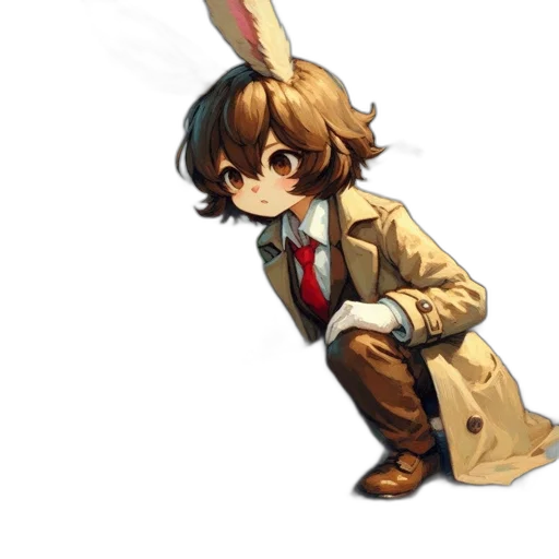 staff, animal, jacket, weapon, pixel art, concept art, anime, cartoon transparent PNG cut-out