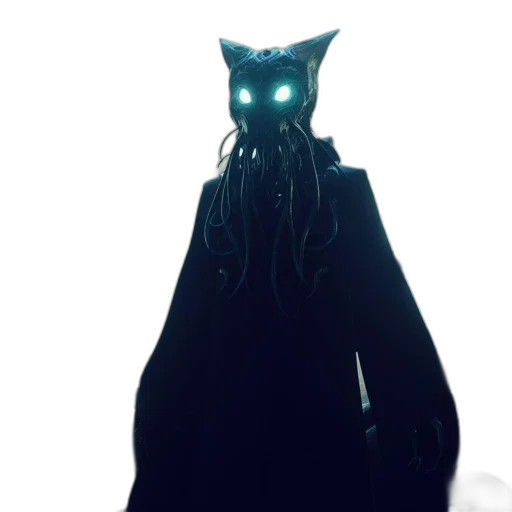 mask, creature, staff, animal, 3d render, concept art, cyberpunk, fantasy art transparent PNG cut-out
