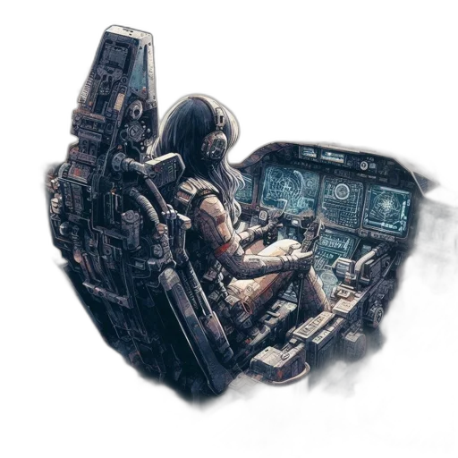 robot, weapon, car, concept art, cyberpunk, pixel art, comic book art, outer space transparent PNG cut-out