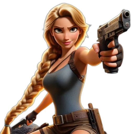 weapon, staff, concept art, pixel art, 3d render, comic book art, blonde, woman transparent PNG cut-out