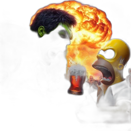 mask, concept art, comic book art, fantasy art, 3d render, fire, outer space, unusual transparent PNG cut-out
