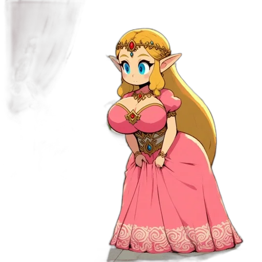 dress, crown, staff, weapon, concept art, pixel art, 3d render, fantasy art transparent PNG cut-out