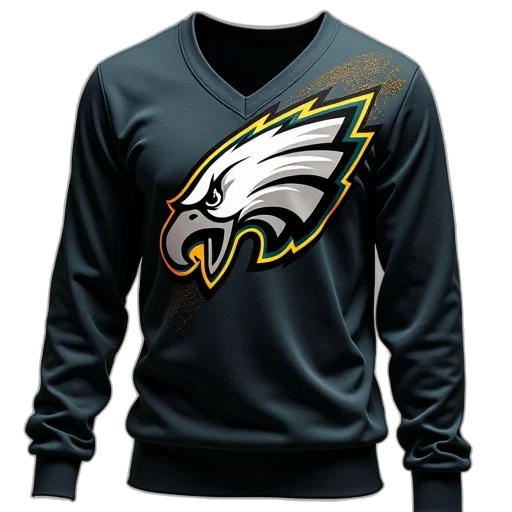 jacket, eagles, neck, pullover, sweatshirt, made, 100, polyester transparent PNG cut-out