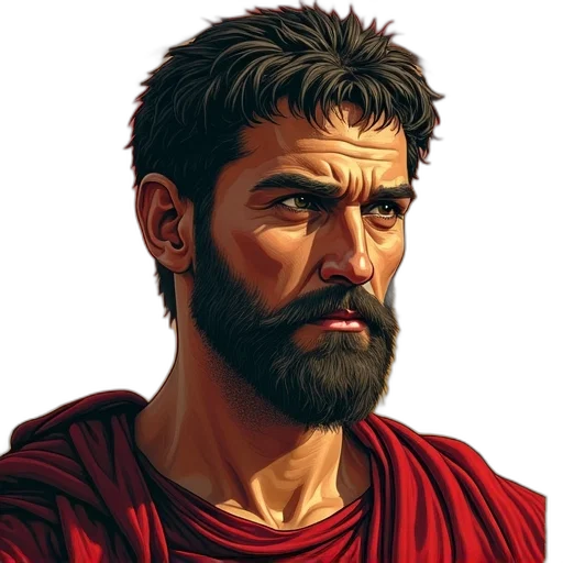 face, photorealistic, fantasy art, concept art, comic book art, red, portrait, ancient transparent PNG cut-out