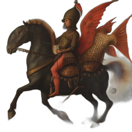 dragon, sword, crown, fantasy art, concept art, photorealistic, 3d render, knight transparent PNG cut-out