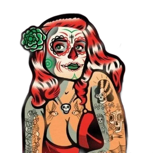 face, jewelry, cartoon, comic book art, concept art, watercolor, image, vibrant transparent PNG cut-out