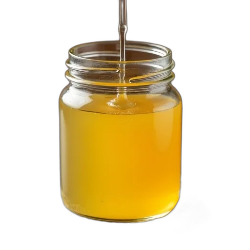 bottle, food, glass, jar, filled, yellow, liquid, placed transparent PNG cut-out