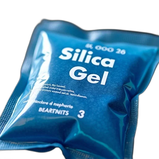 close-up, image, blue, gel, pack, label, reads, silica transparent PNG cut-out