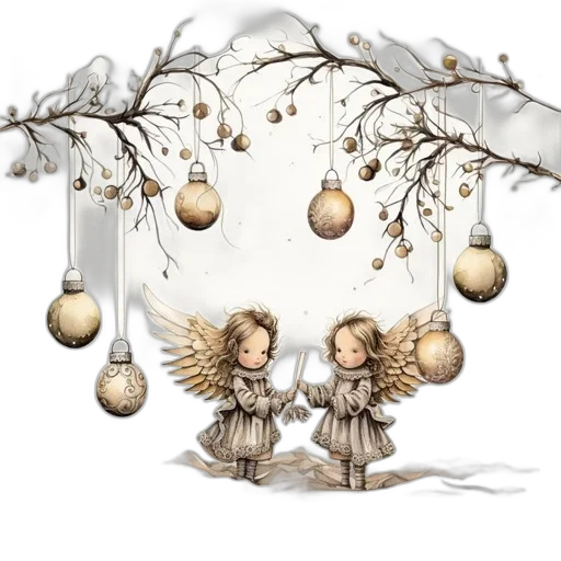 fantasy art, concept art, photorealistic, snow, angelic, figures, vintage, clothing transparent PNG cut-out