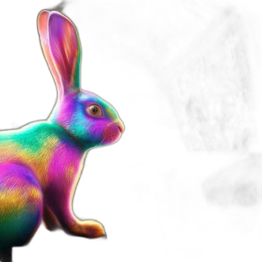 animal, creature, photorealistic, 3d render, watercolor, concept art, colorful, neon transparent PNG cut-out