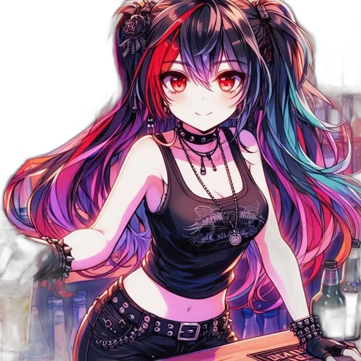 staff, dress, hair, weapon transparent PNG cut-out