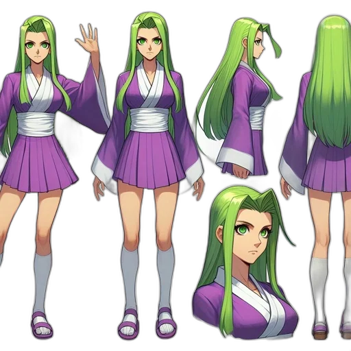 dress, concept art, anime, pixel art, fantasy art, green, pastel, neon transparent PNG cut-out