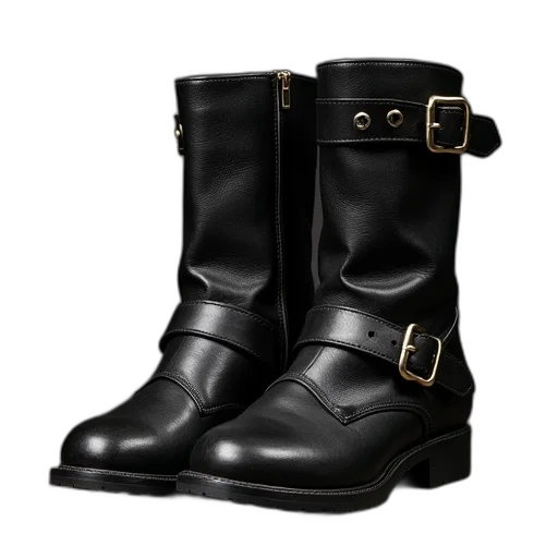 shoes, boys, black, leather transparent PNG cut-out
