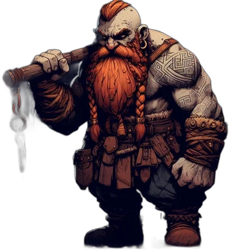 staff, concept art, fantasy art, comic book art, pixel art, dwarf-like, character, braided transparent PNG cut-out