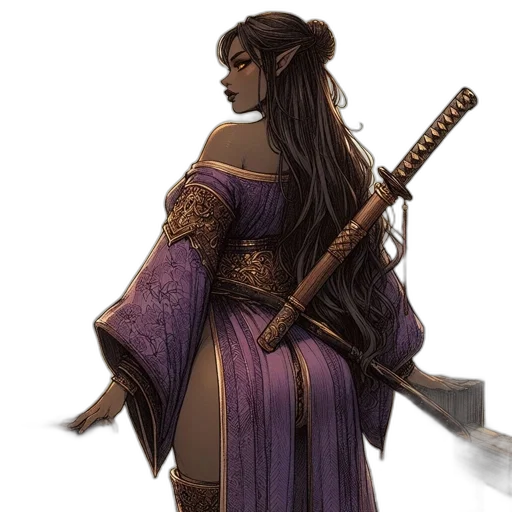 staff, sword, dress, fantasy art, concept art, comic book art, pixel art, dark transparent PNG cut-out
