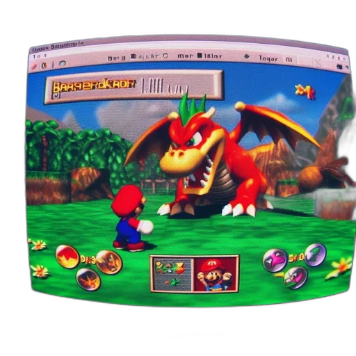 dragon, weapon, 3d render, pixel art, concept art, fire, mario, stands transparent PNG cut-out