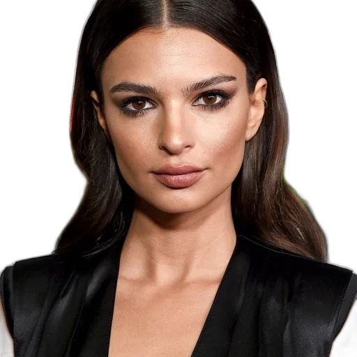 face, hair, jewelry, jacket, photorealistic, cartoon, earth tones, dark transparent PNG cut-out