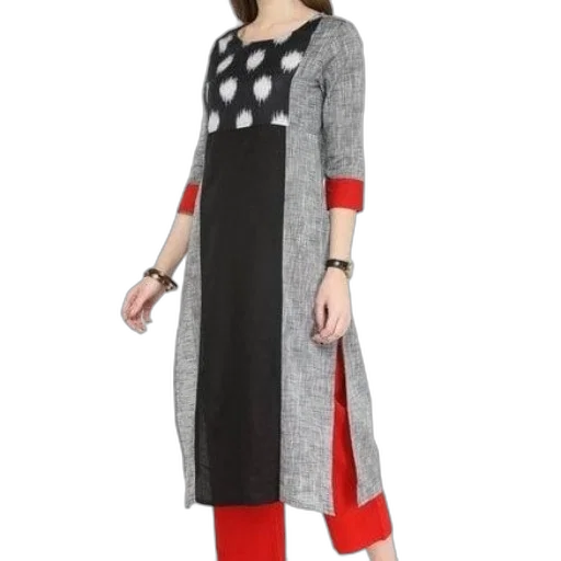 dress, monochrome, red, woman, wearing, black, white, patterned transparent PNG cut-out