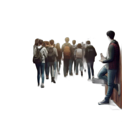 jacket, concept art, 3d render, photorealistic, watercolor, city street, fog, inside transparent PNG cut-out