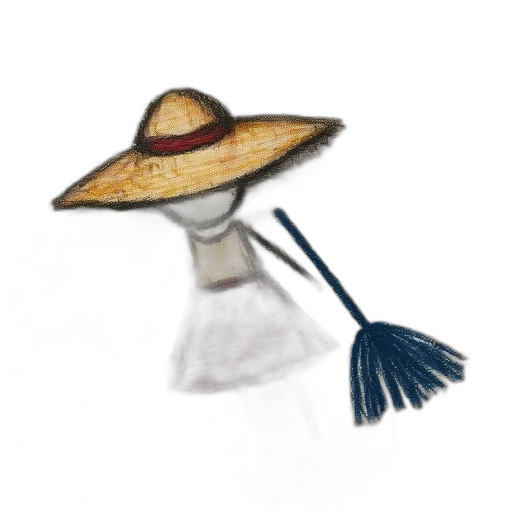 hat, staff, umbrella, mask, watercolor, concept art, photorealistic, oil painting transparent PNG cut-out