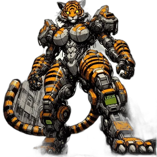 robot, animal, creature, concept art, pixel art, fantasy art, 3d render, colorful transparent PNG cut-out
