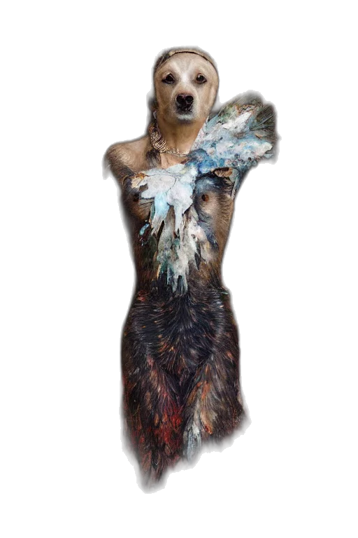 dress, animal, creature, staff transparent PNG cut-out