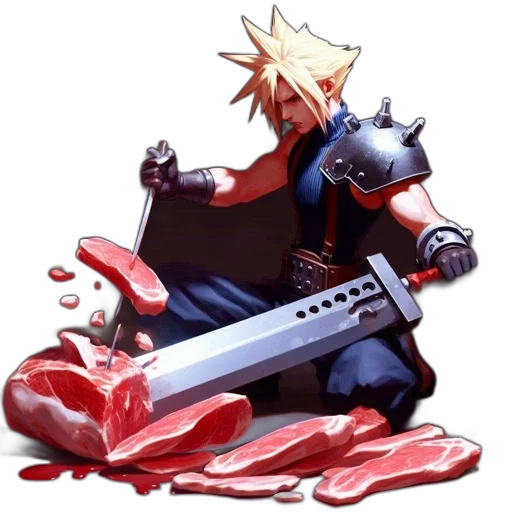 weapon, sword, food, pixel art, concept art, anime, fantasy art, red transparent PNG cut-out